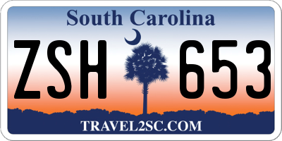 SC license plate ZSH653