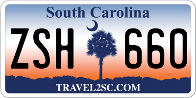 SC license plate ZSH660