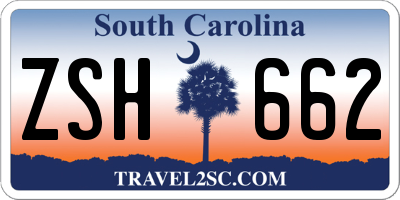 SC license plate ZSH662