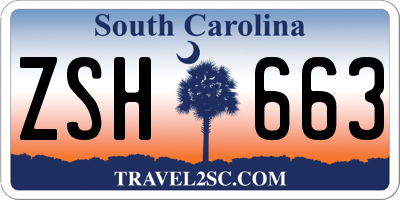 SC license plate ZSH663