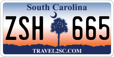 SC license plate ZSH665