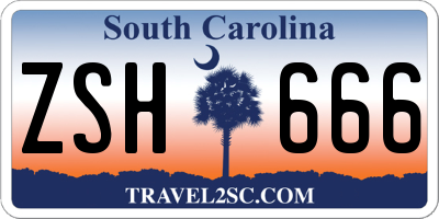 SC license plate ZSH666