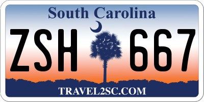 SC license plate ZSH667