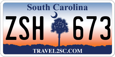 SC license plate ZSH673
