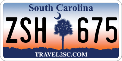 SC license plate ZSH675