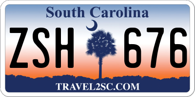SC license plate ZSH676