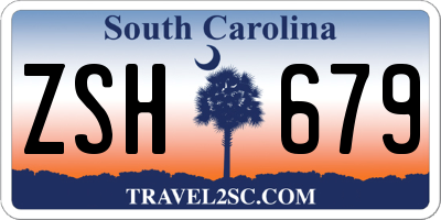 SC license plate ZSH679