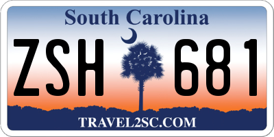 SC license plate ZSH681