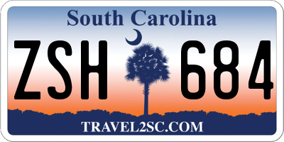 SC license plate ZSH684