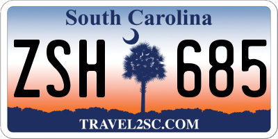 SC license plate ZSH685