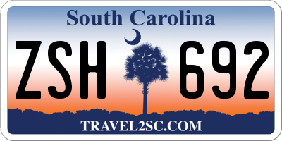 SC license plate ZSH692