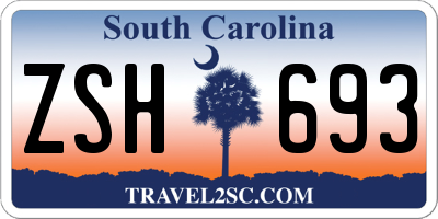 SC license plate ZSH693