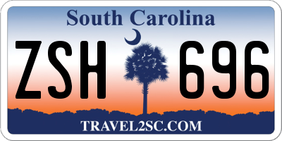 SC license plate ZSH696
