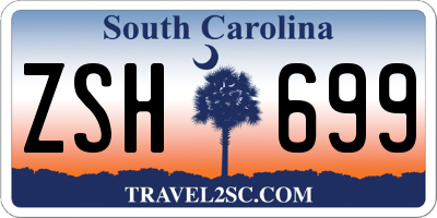 SC license plate ZSH699