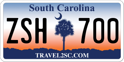 SC license plate ZSH700