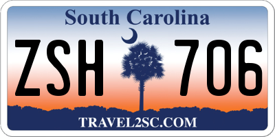 SC license plate ZSH706