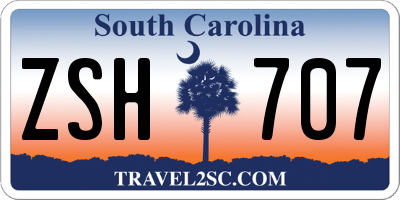SC license plate ZSH707