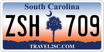 SC license plate ZSH709