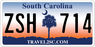 SC license plate ZSH714