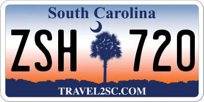 SC license plate ZSH720