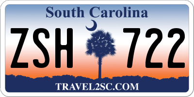 SC license plate ZSH722
