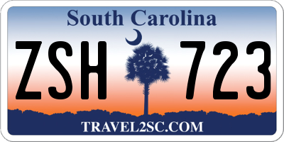 SC license plate ZSH723