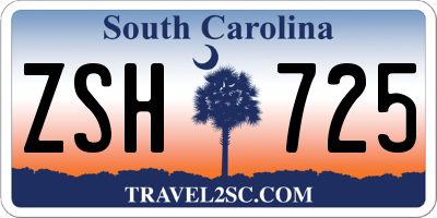 SC license plate ZSH725