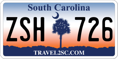 SC license plate ZSH726