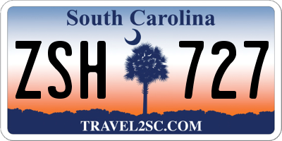 SC license plate ZSH727