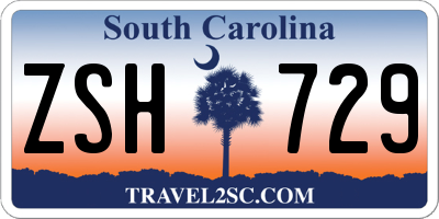 SC license plate ZSH729
