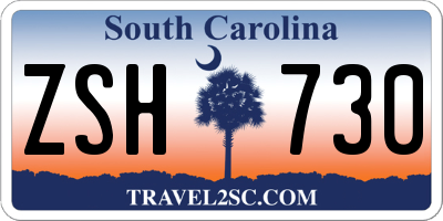 SC license plate ZSH730