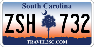 SC license plate ZSH732
