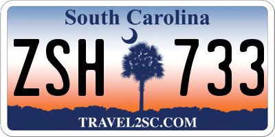 SC license plate ZSH733