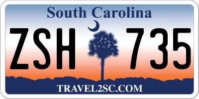 SC license plate ZSH735