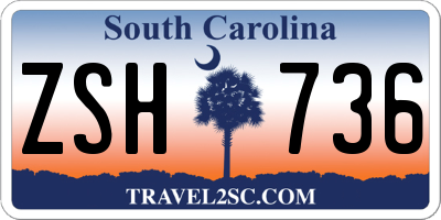 SC license plate ZSH736