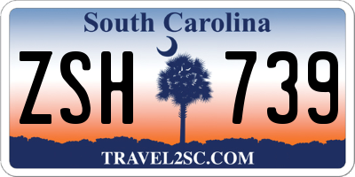 SC license plate ZSH739