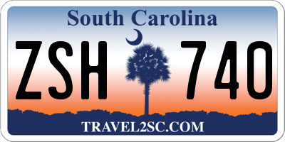 SC license plate ZSH740