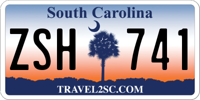 SC license plate ZSH741