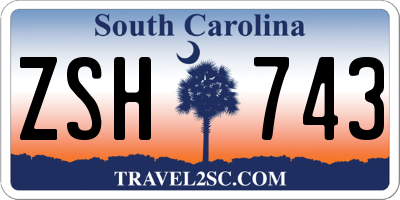 SC license plate ZSH743