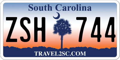 SC license plate ZSH744