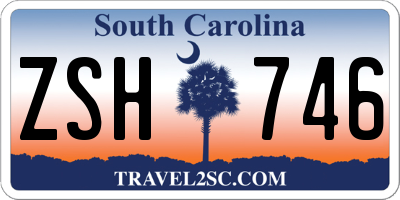 SC license plate ZSH746