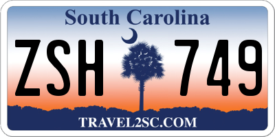 SC license plate ZSH749