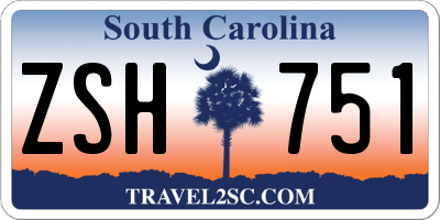 SC license plate ZSH751