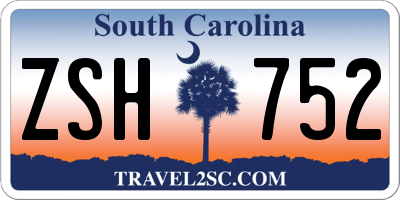 SC license plate ZSH752