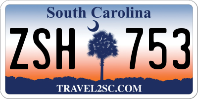 SC license plate ZSH753