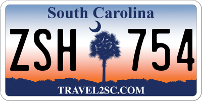 SC license plate ZSH754