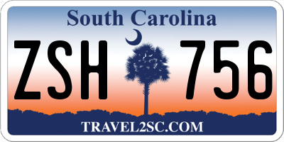 SC license plate ZSH756