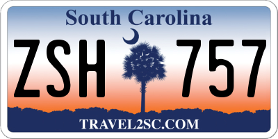 SC license plate ZSH757