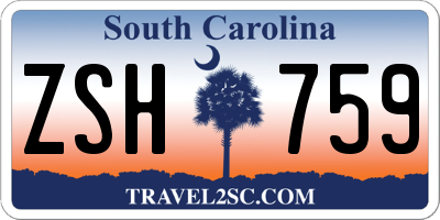 SC license plate ZSH759