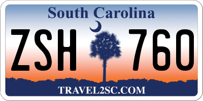 SC license plate ZSH760